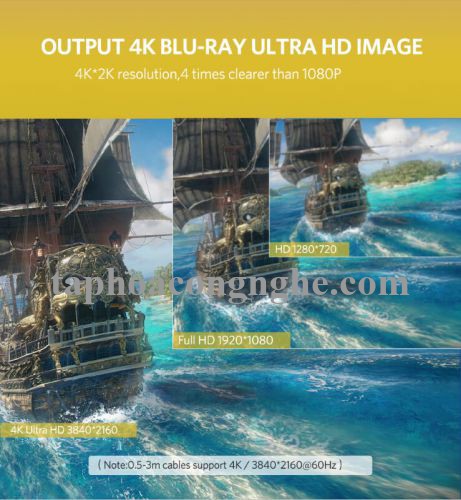 Ugreen 50820 3M màu đen Cáp tín hiệu HDMI dẹt ED015 30050820